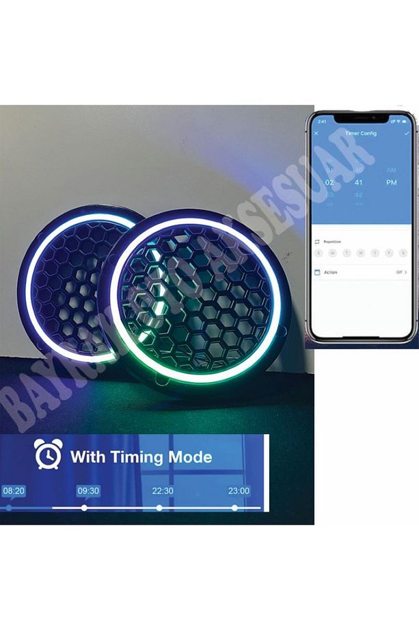 16CM Pixel Kayar Ledli Midrange Kapağı Bluteooth Alıcılı Telefon Kontrollü Neon Pixel Midrange - 4
