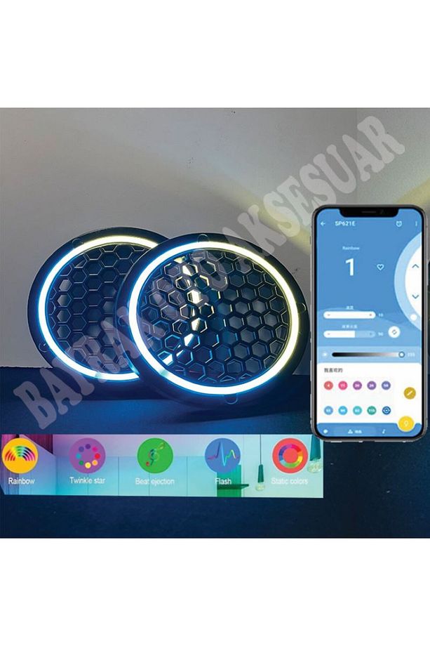 16CM Pixel Kayar Ledli Midrange Kapağı Bluteooth Alıcılı Telefon Kontrollü Neon Pixel Midrange - 2