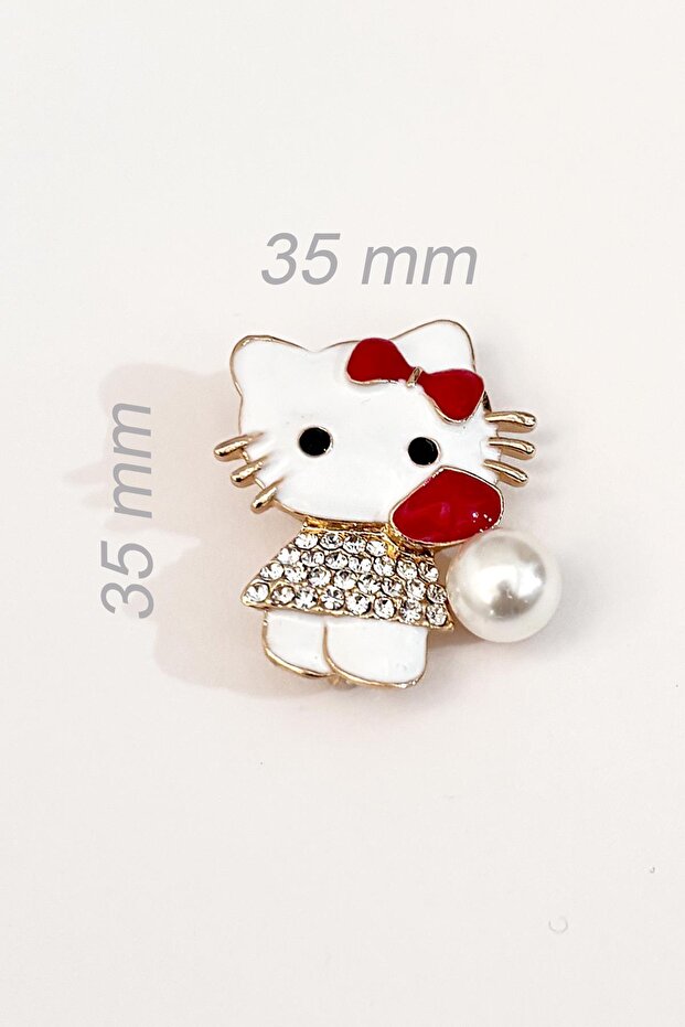 Hello Kit Mineli Broş Yaka İğnesi - 4