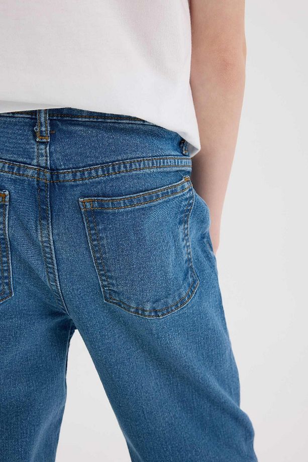 Erkek Çocuk Straight Fit Düz Paça Basic Düz Jean Pantolon D6475a825sm - 6