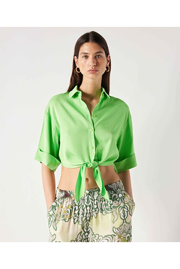 Belden bağlamalı gömlek - 2