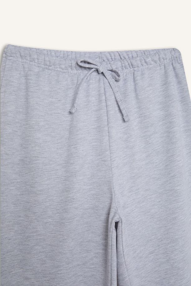 Straight Fit Beli Lastikli Eşofman Altı Uzun Boy Cepli Basic Düz D6667AX25SP - 7