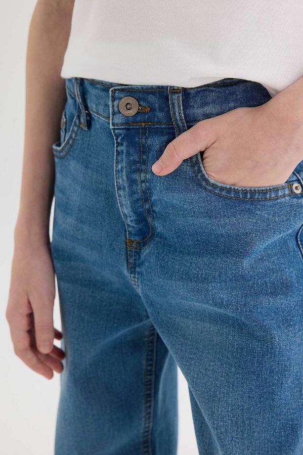 Erkek Çocuk Straight Fit Düz Paça Basic Düz Jean Pantolon D6475a825sm - 5