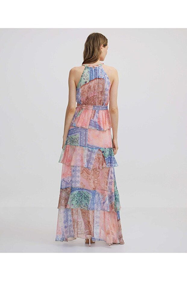 فستان منقوش مزيج منتفخ - 3