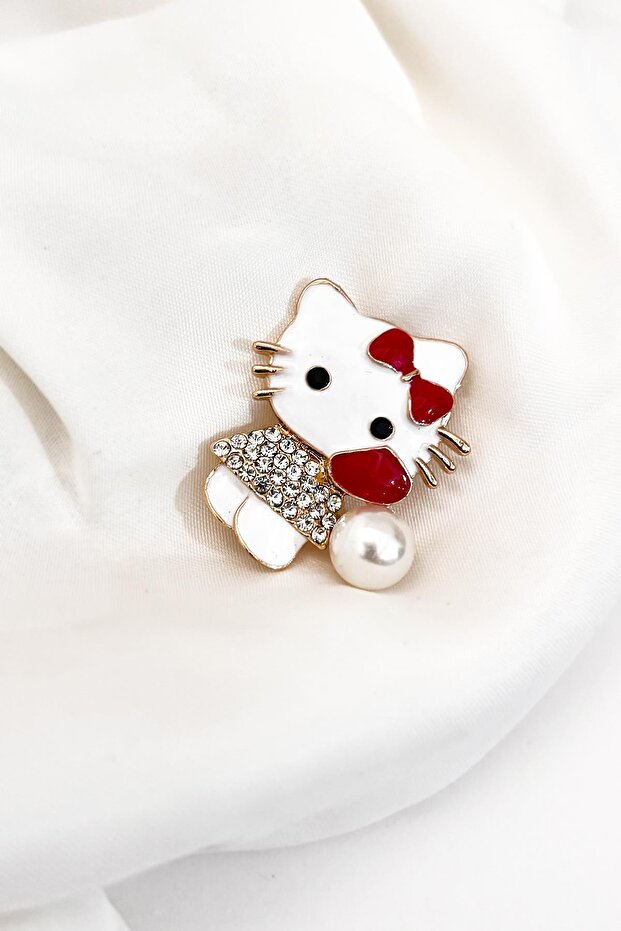 Hello Kit Mineli Broş Yaka İğnesi - 3