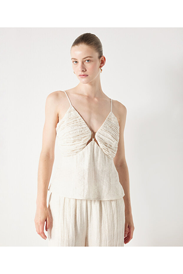 Bluse mit Metallzubehör - 2