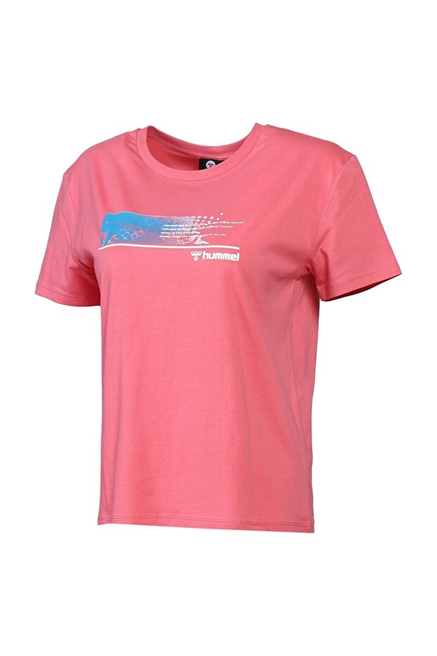 Mestan Women's Pink Crew Neck T-Shirt