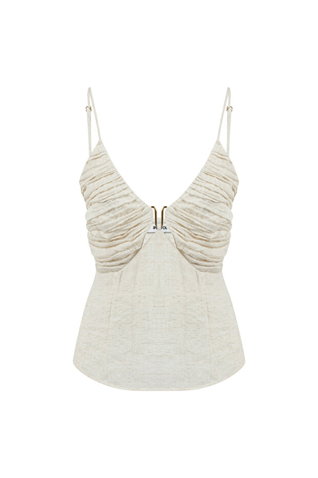 Bluse mit Metallzubehör - 3