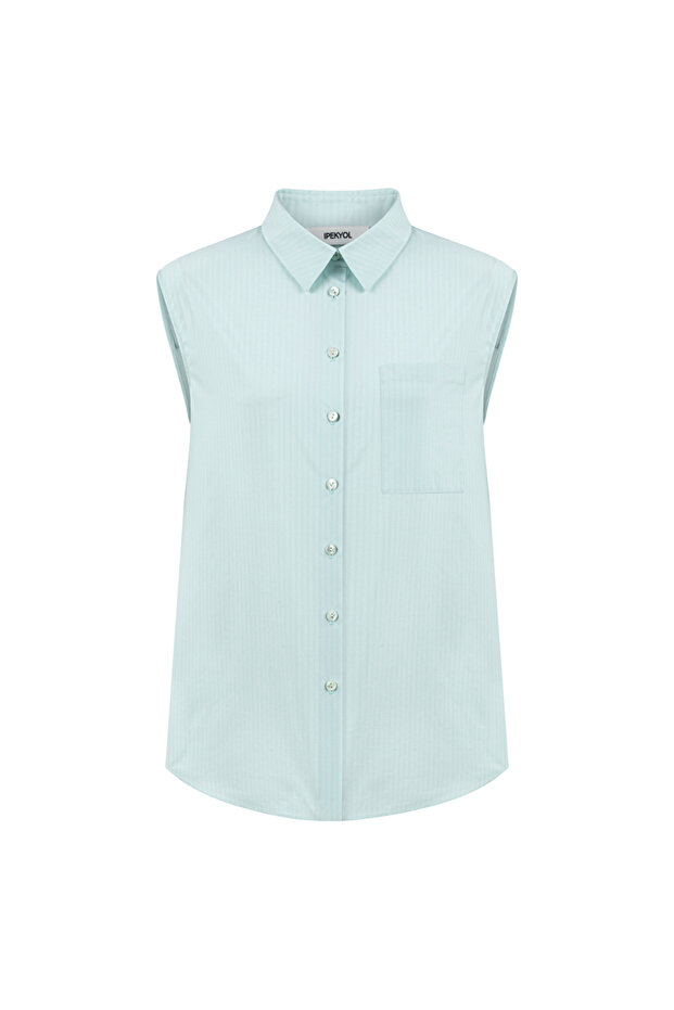 Gestreiftes Hemd mit einer Tasche - 3