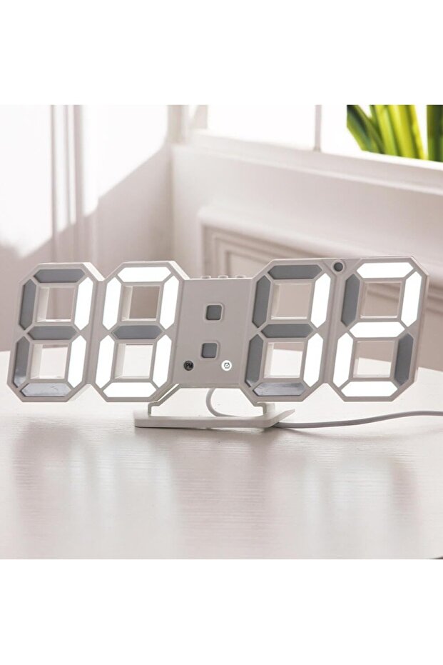 ساعة حائط رقمية متعددة الوظائف مزودة بمنبه وجهاز تحكم عن بعد - 6