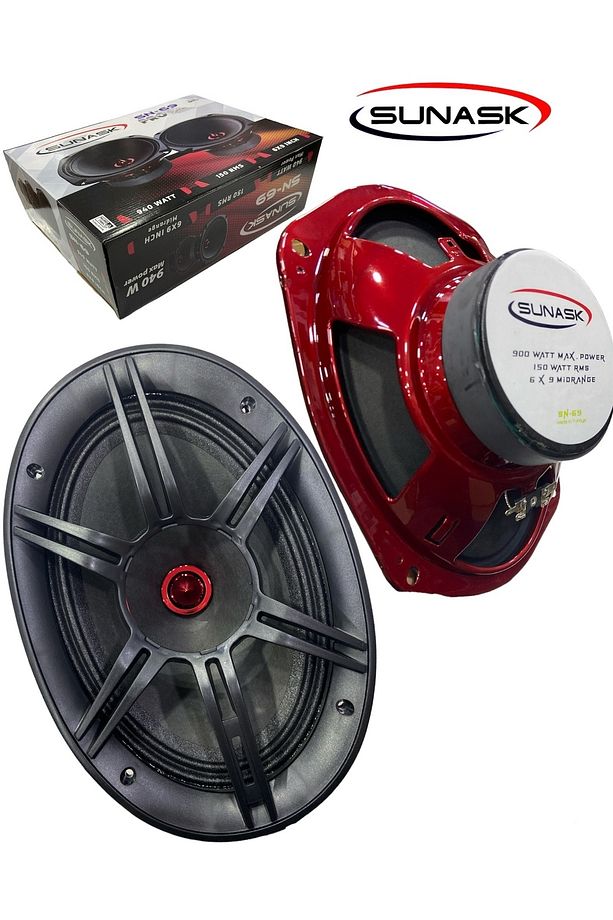 Sn-69 900 Watt 150 Rms Kurşun Göbek Oval Midrange Amfi Uyumludur Kutu Içeriği 2 Adet - 3