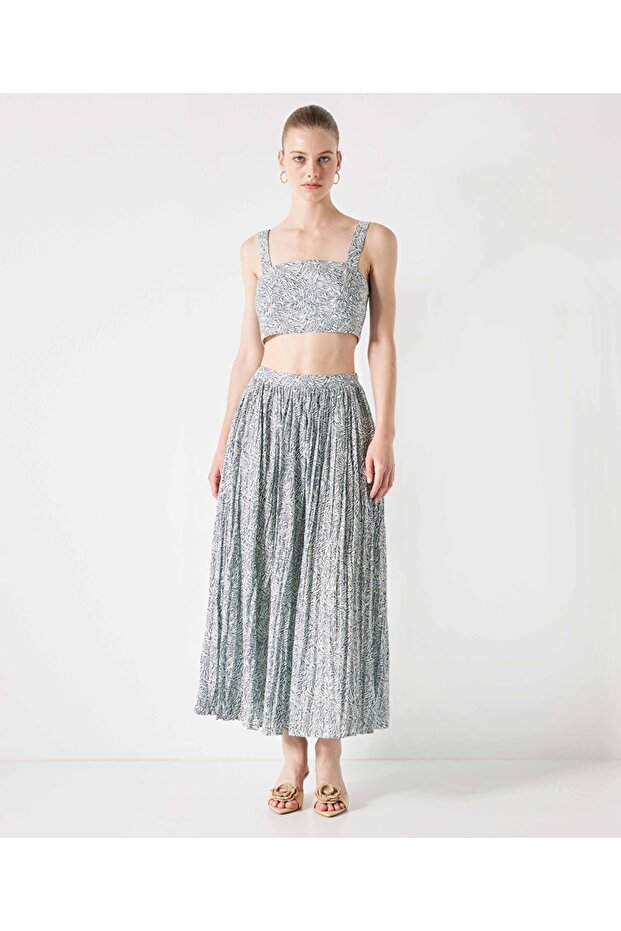 Desenli crop bluz - 5