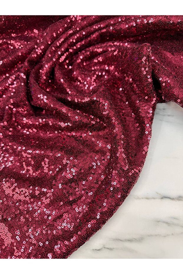 Bordo 3 Milim Elbiselik Şalvarlık Payet Kumaş Ürünümüz Adet Olarak Satılır 1 Adet 1 Metre - 2