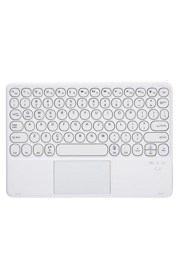 Technopc Ultrapad Ruby W10 10.1" Uyumlu Kablosuz Bluetooth Şarjlı TouchPadli Klavye - Beyaz - 1