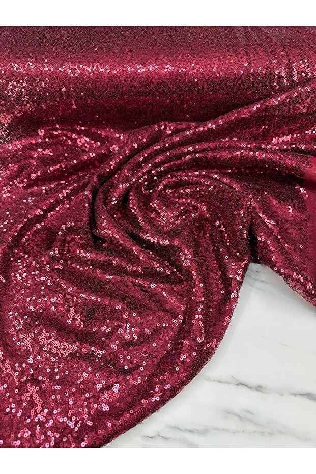 Bordo 3 Milim Elbiselik Şalvarlık Payet Kumaş Ürünümüz Adet Olarak Satılır 1 Adet 1 Metre - 1