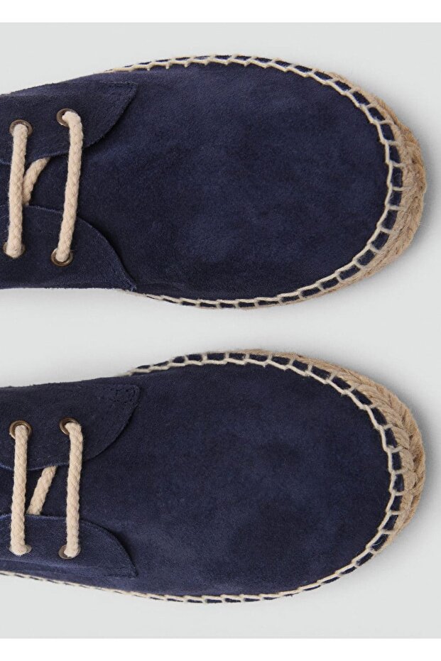 Bağcıklı süet espadril - 4