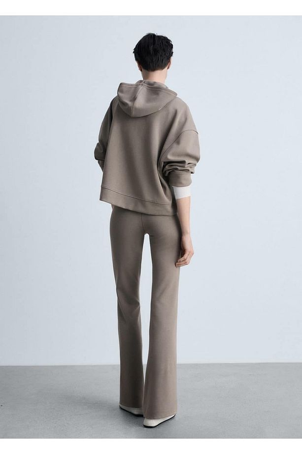 Flared triko pantolon - 4