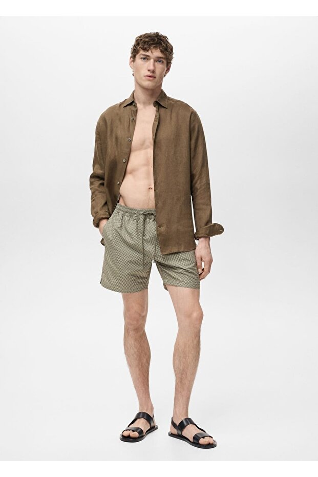 Geometrik desenli mayo - 5