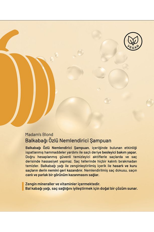Pumpkin Hydrating Shampoo (BALKABAĞI ÖZLÜ NEMLENDİRİCİ ŞAMPUAN) 1000 ml - 3