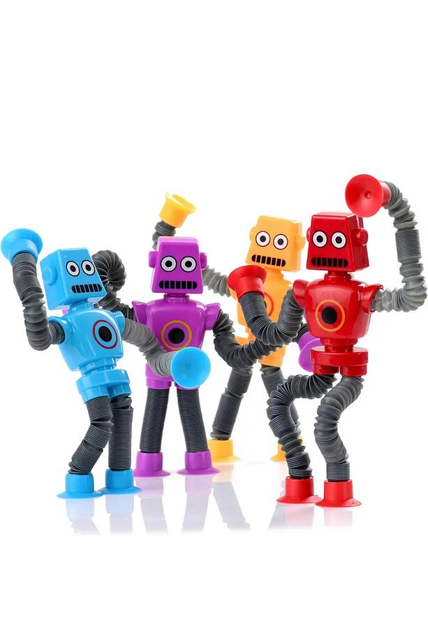 Esnek Robot Oyuncak - Bükülebilir, Vakumlu Kollar ve Bacaklar ile Eğlenceli Yaratıcı Figür - 4