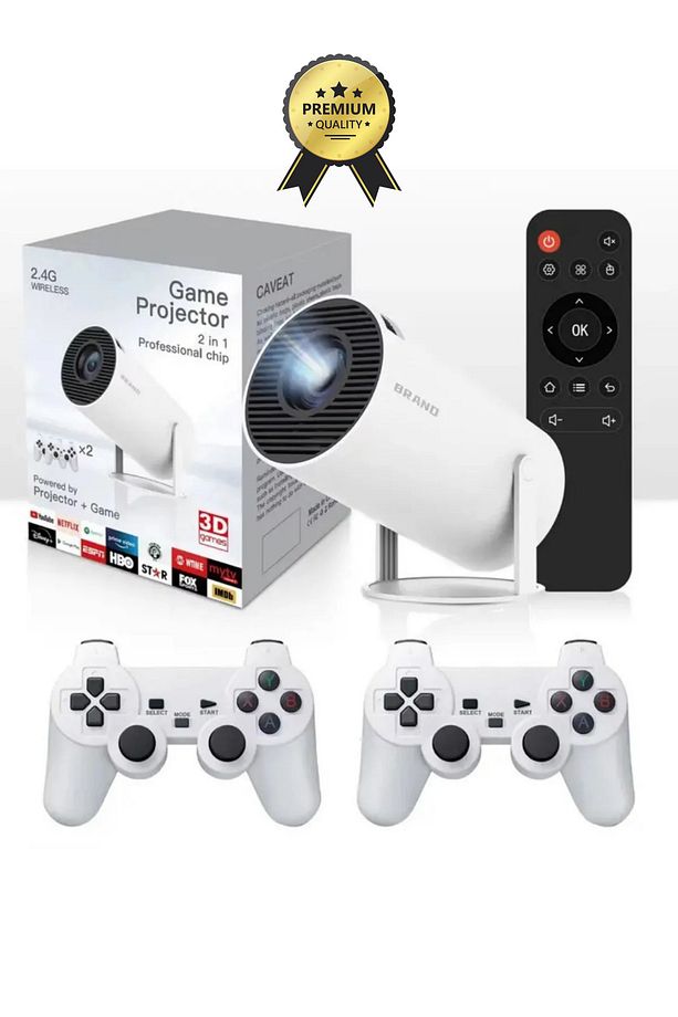 Taşınabilir Sinema Projektörü Ev Sineması Bluetooth Android iOS Akıllı Projeksiyon Gamepad OyunluPro - 1