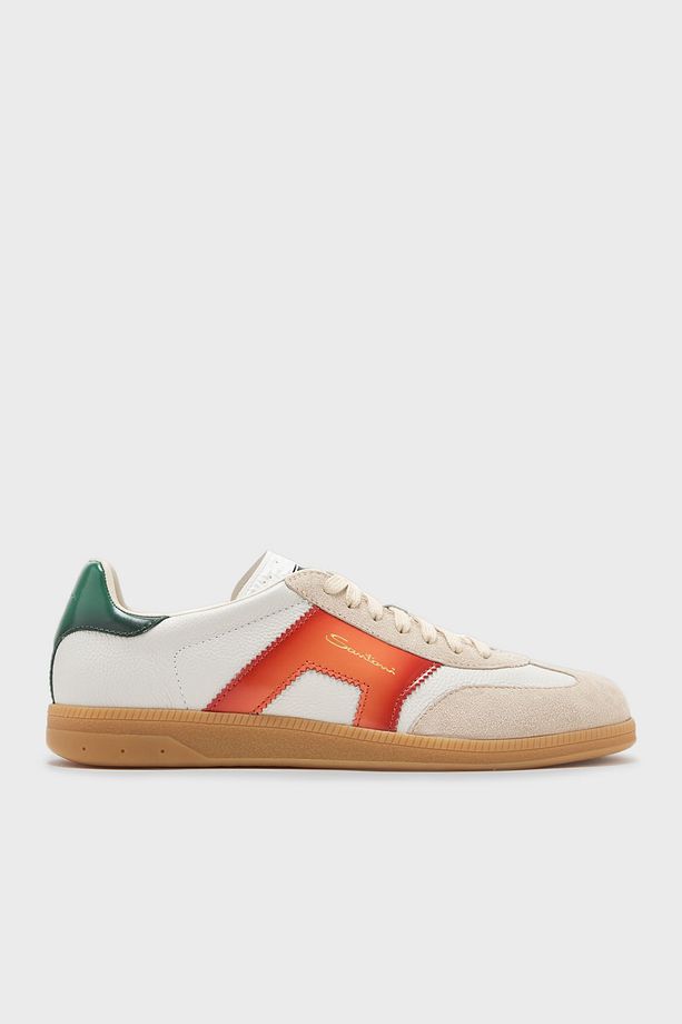 Logolu Hakiki Deri Süet Detaylı Sneaker Ayakkabı Erkek AYAKKABI MBPL21965FARCNOCI70 - 1