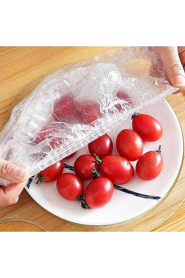 100 Adet Pratik Tazeliği Koruyan Tencere ve Tabak Bonesi | Çok Amaçlı Kapak Gıda Bonesi Poşet - 6