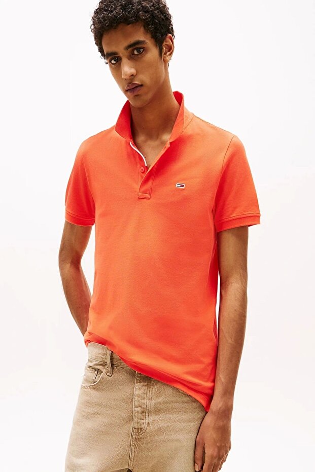 TJM SLIM PLACKET POLO EXT Erkek TURUNCU T-shirt DM0DM20676SN6 - 1