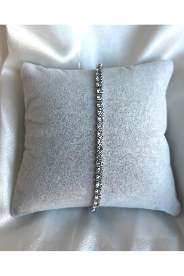 Silver Zircon Stone Waterway Bracelet