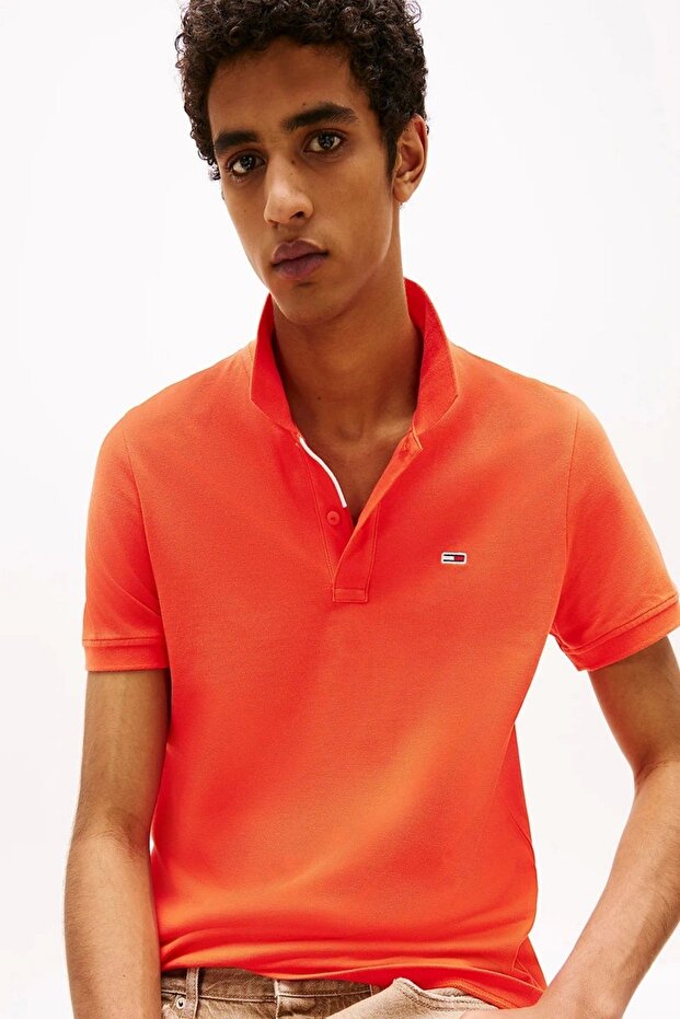 TJM SLIM PLACKET POLO EXT Erkek TURUNCU T-shirt DM0DM20676SN6 - 4