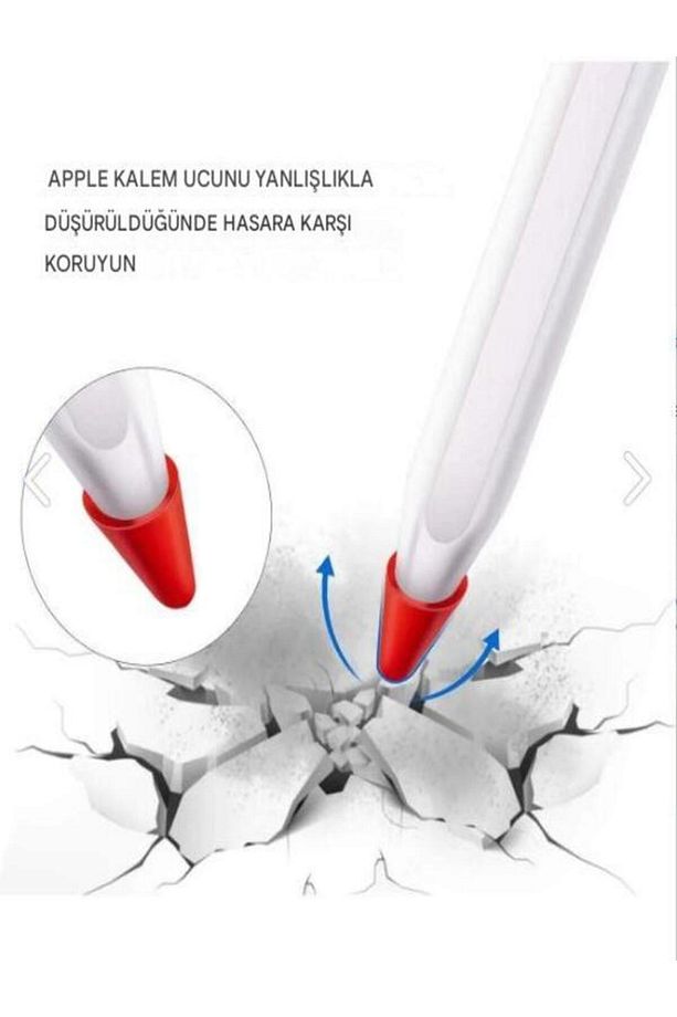 Apple Pencil 1.Nesil, 2.Nesil, Usb-c  ve Pro Ile Uyumlu Kalem Ucu Koruyucu Silikon Kılıf 12 Adet - 4