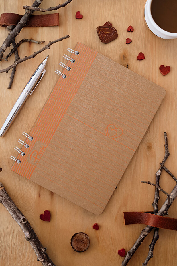 Heart Kraft Lined Notebook - 1