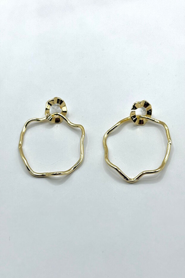 Women's Earrings 4cm Wavy Hoop Design Earrings