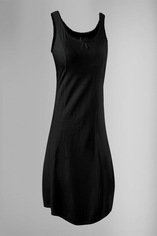 Women's Long Nightgown 100% Cotton Lace Bow Detail Thick Sling Dress Underwear Undershirt
