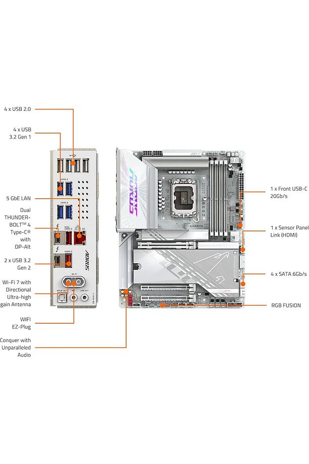 ANAKART INTEL LGA1851 ATX Z890 AORUS ELITE WIFI7 ICE - 3