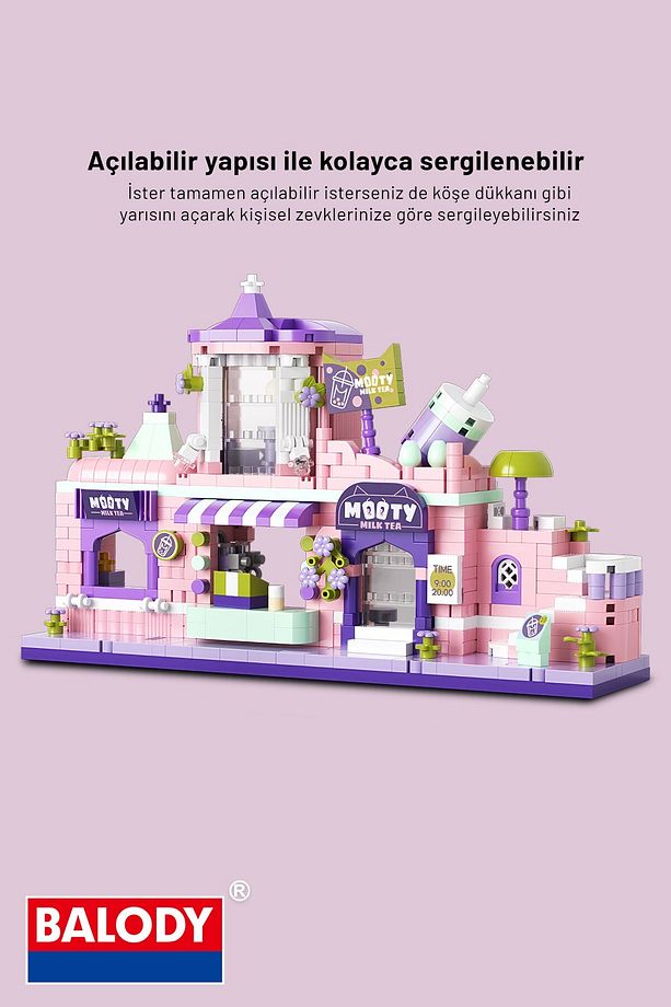 Mini Cadde Serisi – Çay Dükkanı (BL16356) – Mikro Blok Yapı Oyuncakları Seti - 2
