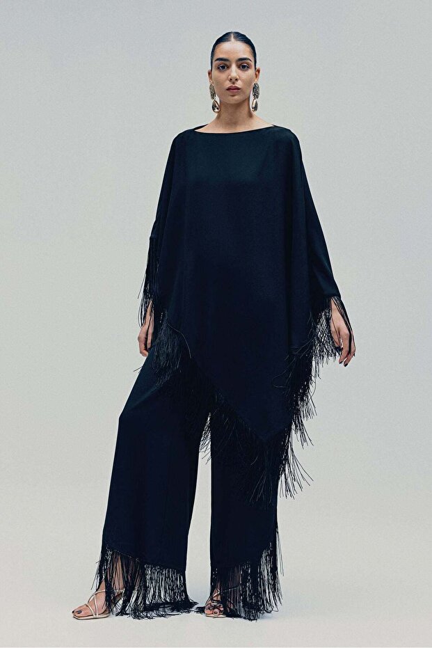 سترة مزينة بالشراشيب - 4