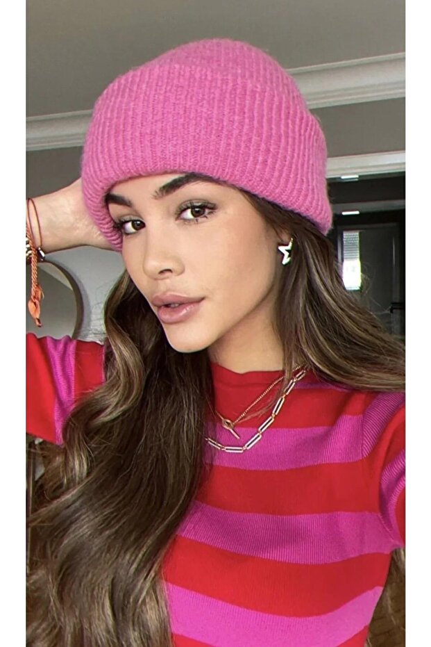 Unisex Fitilli Yumuşak Basic Bere - 2