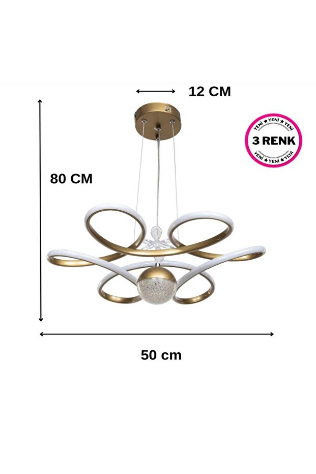Modern Tek Toplu Taşlı Led Avize | Salon ve Oturma Odası - 2