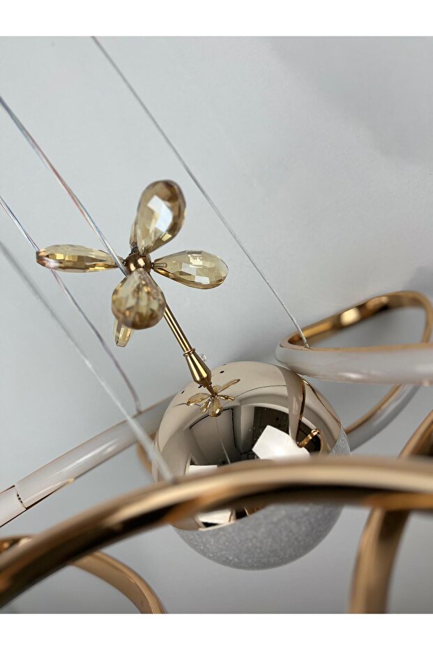 Modern Tek Toplu Taşlı Led Avize | Salon ve Oturma Odası - 3