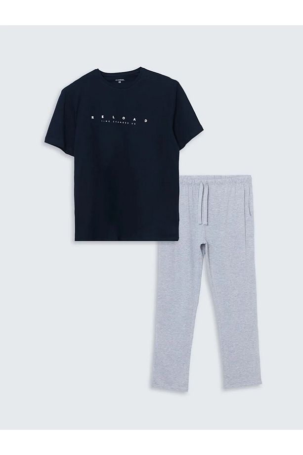 Lacivert Standart Kalıp Erkek Pijama Takımı - 5