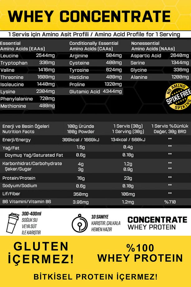 Whey Concentrate 450g 15 Servis Çilek Aromalı - 2
