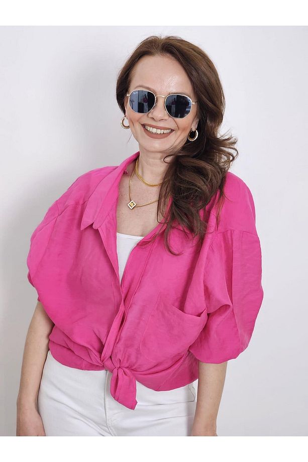 FELİX13260 Fuşya Oversize Gömlek - 5