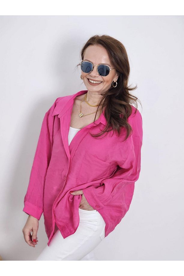 FELİX13260 Fuşya Oversize Gömlek - 4