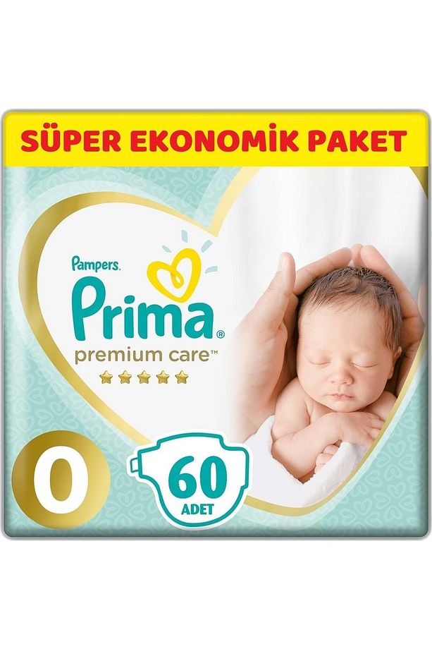 Premium Care Bebek Bezi Beden:0 (1.5-2.5KG) Prematüre 60 Adet Süper Ekonomik Pk - 1