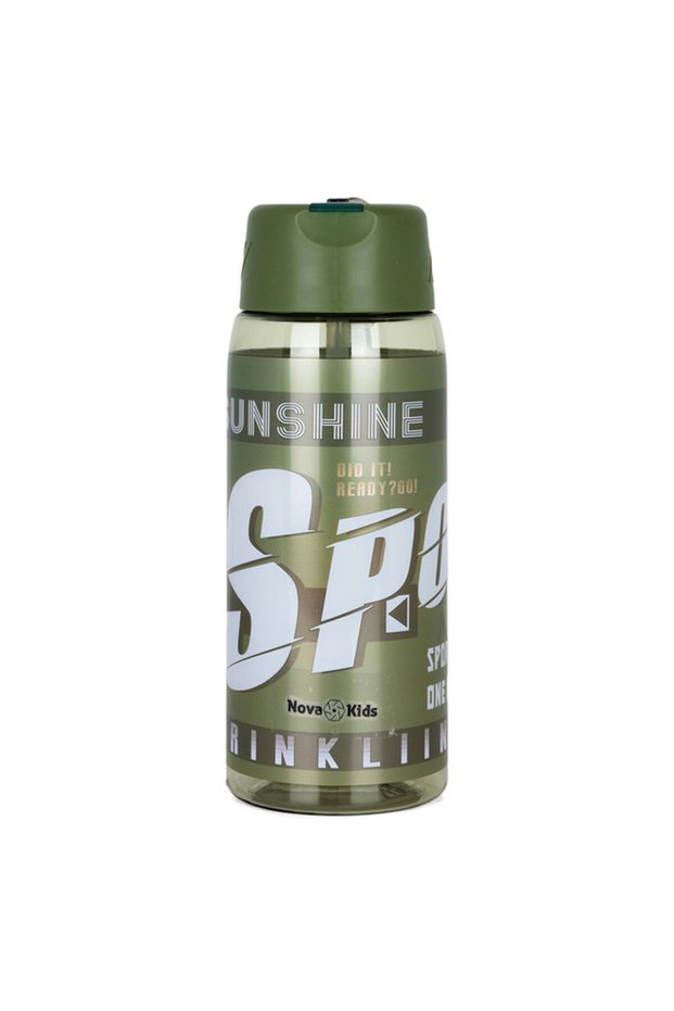 Water Bottle 750ml with Grab String - Green