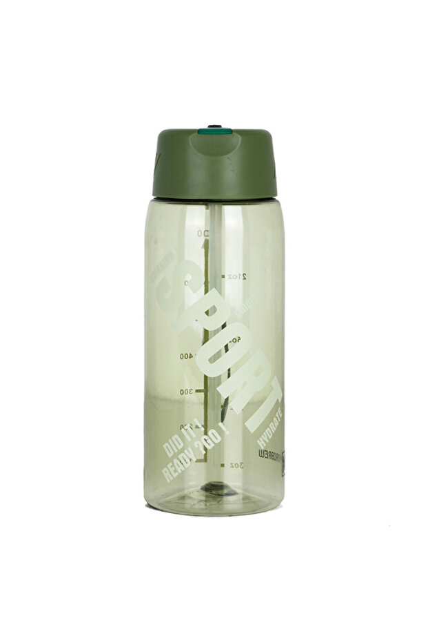 Water Bottle 800ml with Grab String - Green