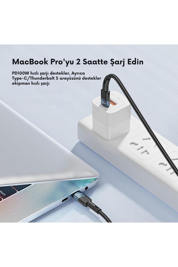 3 Metre Qc4.0 Pd 100w Type C To Type C Şarj Kablosu 480mbps Veri Aktarım Şarj Akım Korumalı - 3