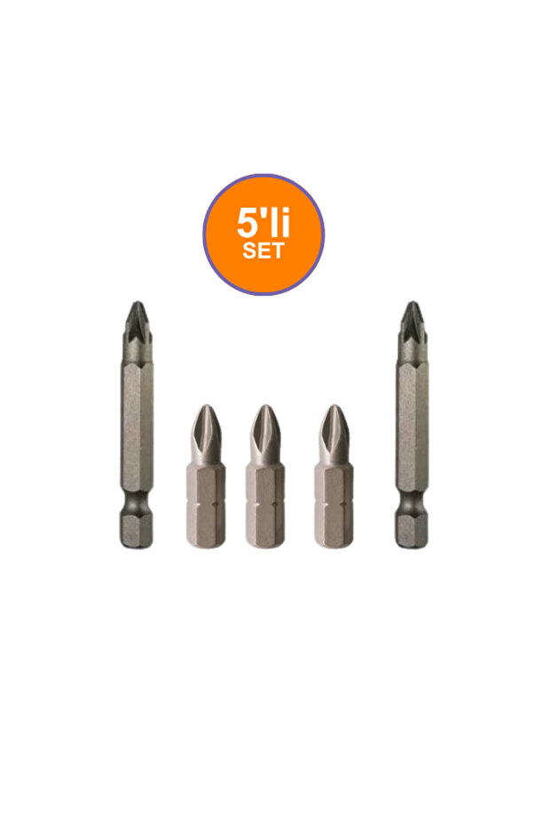 Bits Uç Vidalama Aparatı Yıldız Matkap Uç Seti (5 PARÇA) - 1