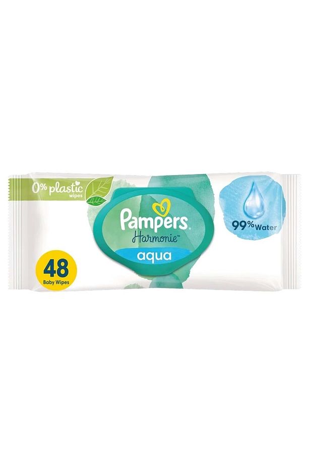 Pampers Harmonie Islak Havlu Mendil Aqua Pure 48 Yaprak 2 Li Set (96 YAPRAK) Organik Pamuk - 2